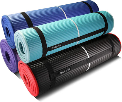 PROIRON Yoga Mat Eco Friendly NBR All-Purpose 10mm Thick Non-Slip Exercise Mat High Density Anti-Tear Pilates Mat with Carrying Strap for Yoga Pilates and Gymnastics - 183cm x 66cm x 1cm - 7 Colours(Only official brand : PROIRON)