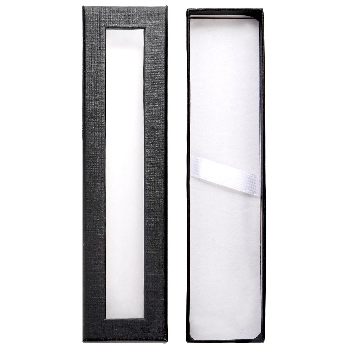 Frcctre 20 Pack Empty Pen Gift Box with Clear Lid, Pen Display Case Pencil Gift Box Black Cardboard Collection Case with Cushion, Ballpoint Jewelry Gift Box for Birthday Business Office Supplies