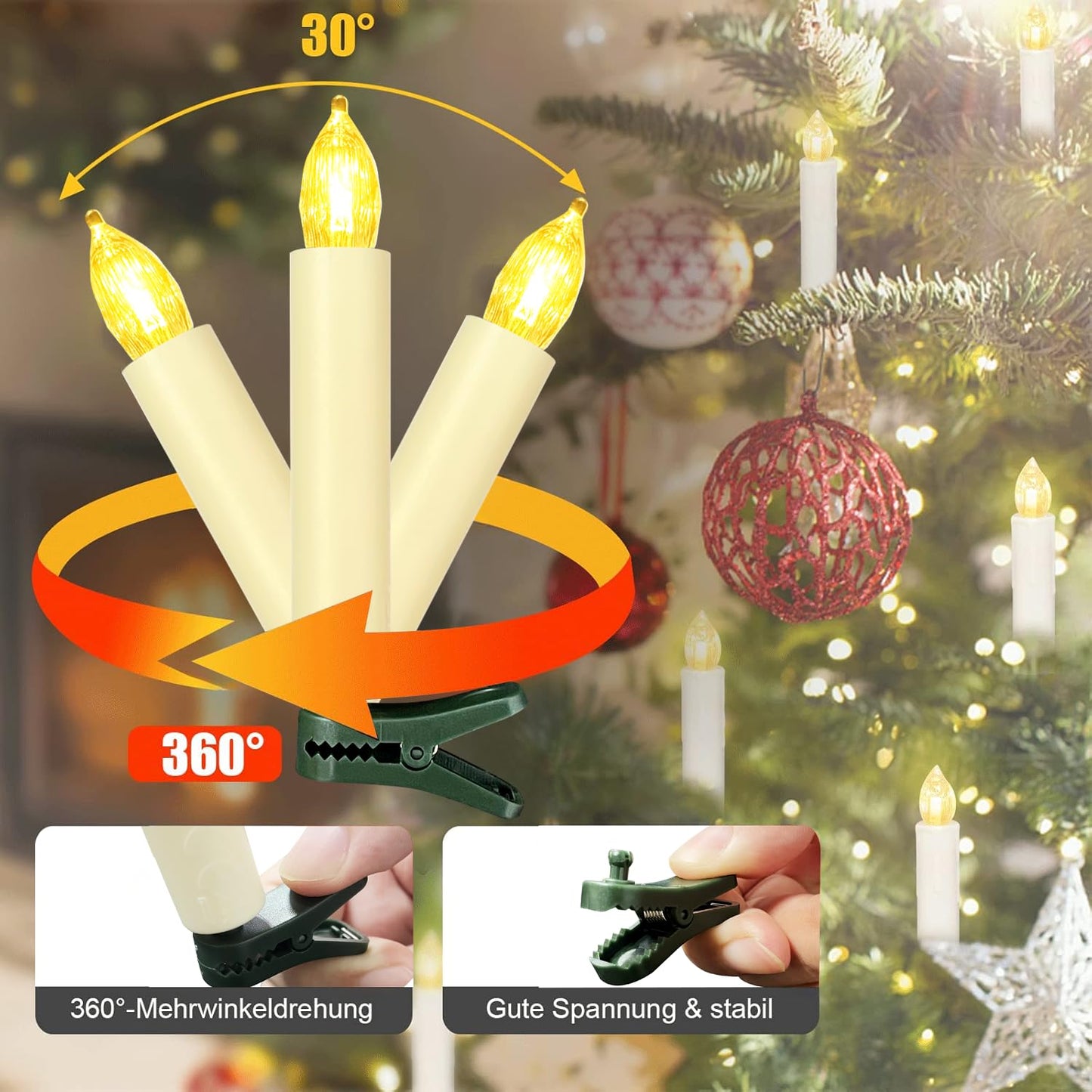 Sunjas 20PCS LED Flameless Candles Battery Operated Christmas Tree Candles with Remote, Button Cell Battery, Timer, Dimmer Battery Candle Flickering Warm Light Window Candle Christmas Home Decor