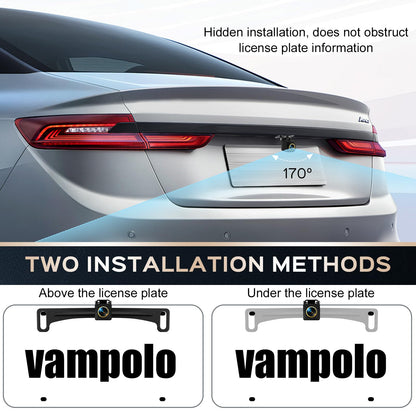 vampolo Backup Camera, License Plate Backup Camera for car,AHD 1080P Metal 170 Degree Wide Angle Rearview Reversing Camera,Reverse Rear View Camera for Car Vehicle SUV RV [HD/AHD]