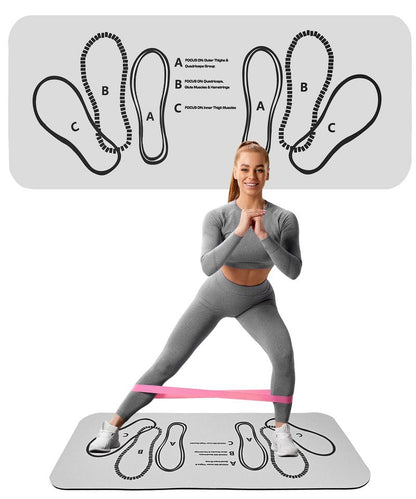 Squat Mat with Foot Position,Large Non-Slip Squat Target Pad， Pad 31.5'' X13.8'',6mm Thickness Squat Mat Foot Positioning, Exercise Mat for Squats, Leg and Abdominal Workouts