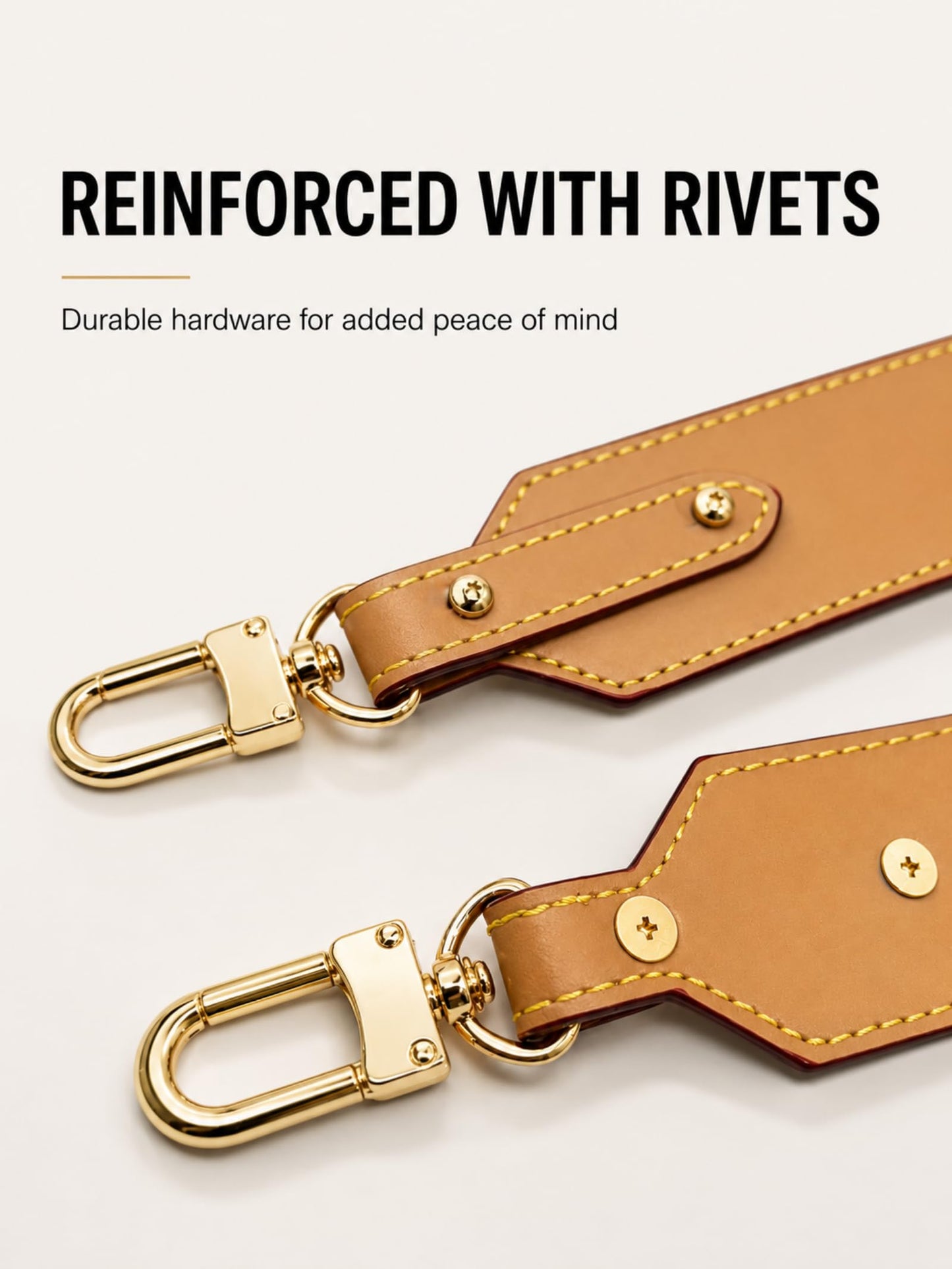 LOFZAR Wide Vachetta Leather Replacement Bag Strap, Fits Neverfull PM/MM/GM Graceful and More (25.5" L, Beeswax)