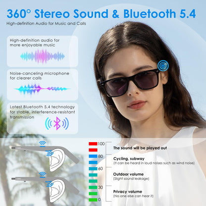 GetD AI Glasses for Men & Women, Smart Glasses Powered by ChatGPT, AI Real-time Translation with 145 Languages, 11H Music Play, Bluetooth Glasses with Photochromic Lens for Daily Use, Travel