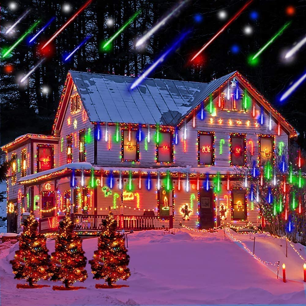 Adecorty Christmas Lights Outdoor Tree Cascading Icicle Light UL Certified