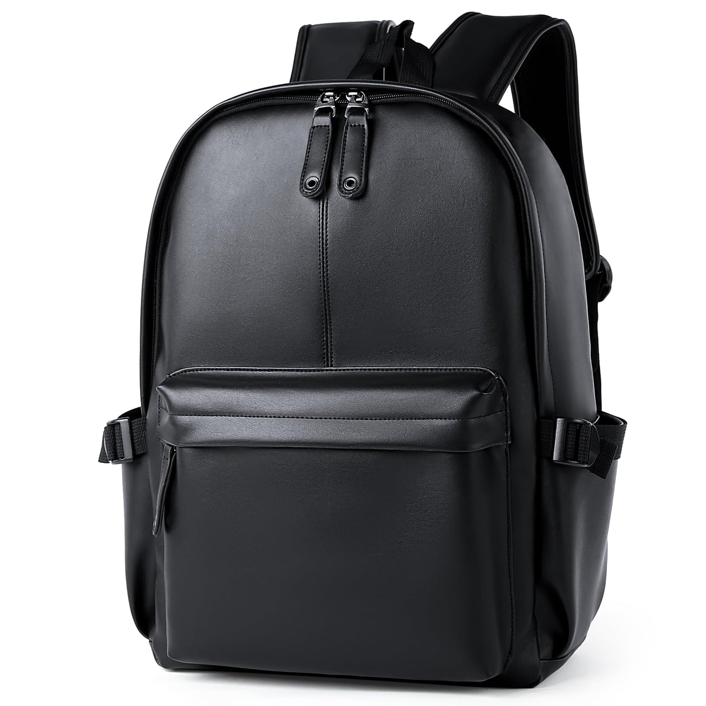 MATE ELAN Pu Leather Laptop Backack For Men Women Classic Water-Resistant Purse Airplane Travel Backpacks Work Business Bag Black