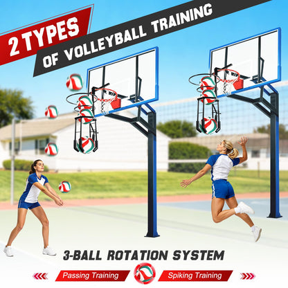 HVDI Automatic Volleyball Spike & Serving Trainer, Height Adjustable Volleyball Setter Training Equipment Hitting Trainer Holder, Indoor & Outdoor Volleyball Training Aid for Solo/Team Practice