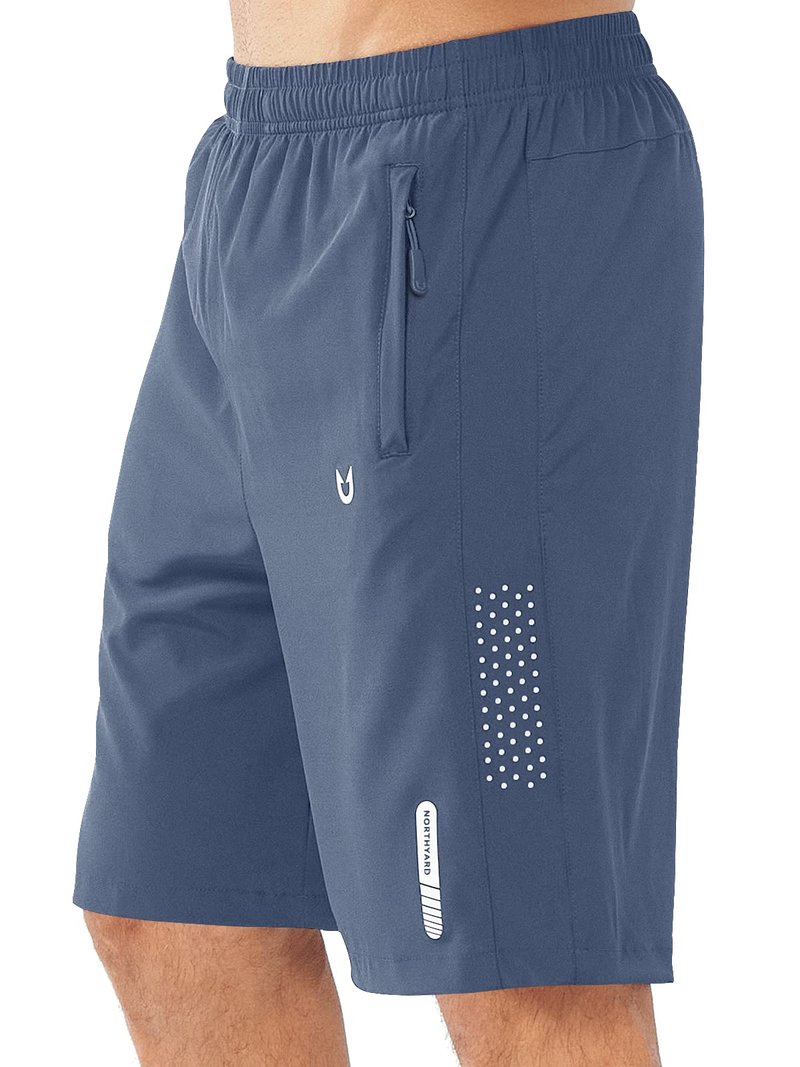 NORTHYARD Men's Athletic Running Shorts Gym Workout 7"/9"/5" Quick Dry Lightweight Sports Basketball Tennis 3 Zipper Pockets FEDERALBLUE-9inch S