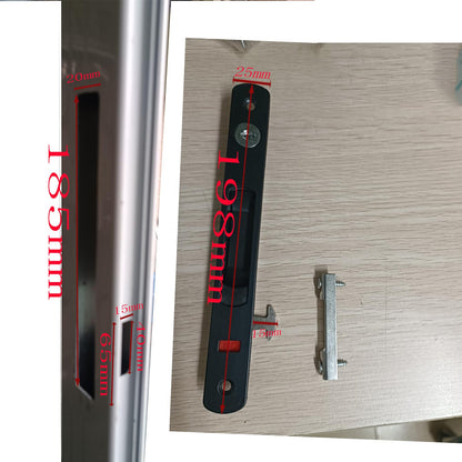 LINSHI Sliding Door Lock 2Pack Diecast Keyed Patio Sliding Door Handle Set for 1 in. to 1-1/8 in. Thick Sliding Glass Doors, Flush Mount, Keyed(Black)