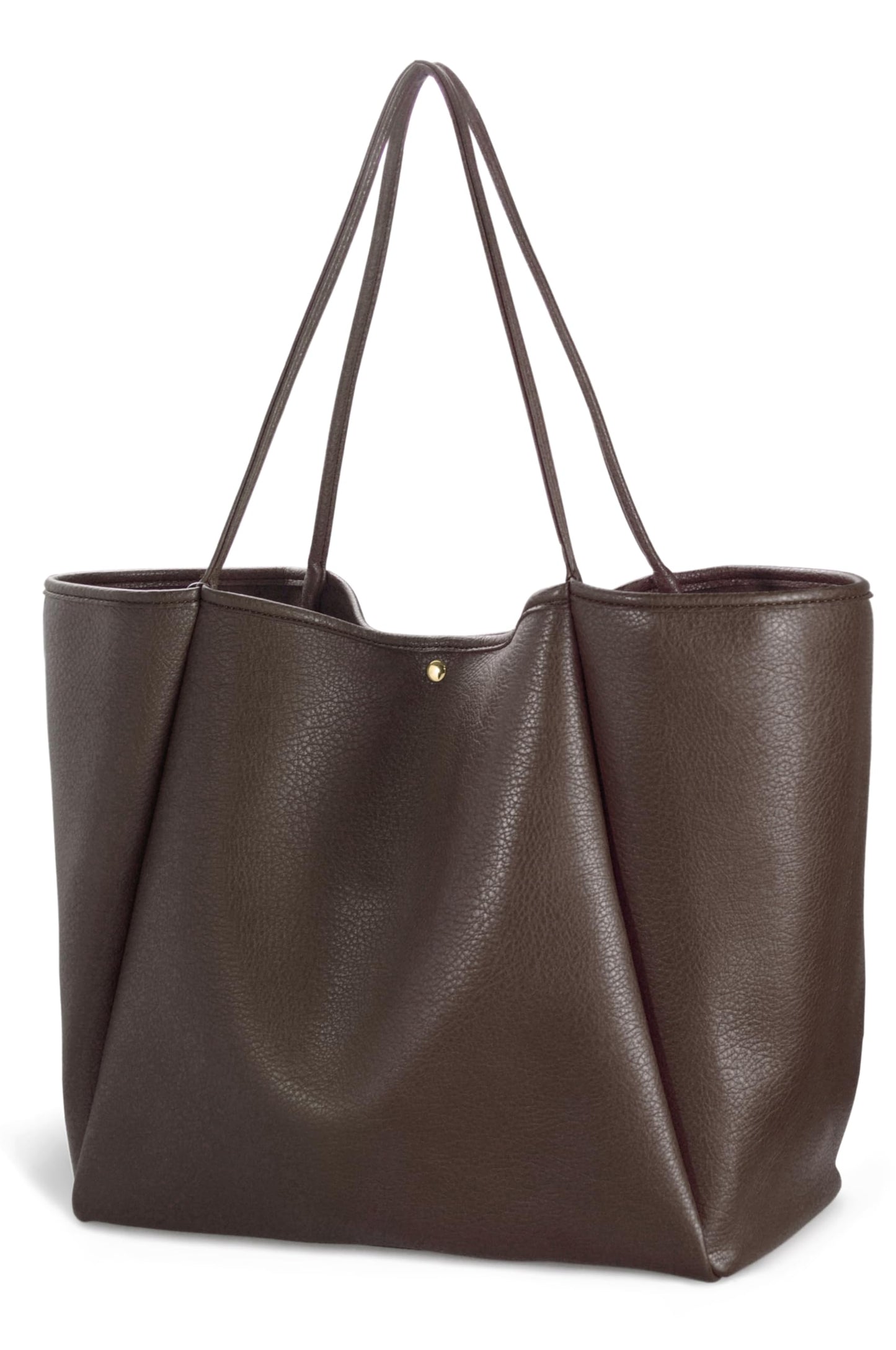 Oversize Pu Leather Tote Women Weekender Bag Shopper Handbag Travel Purse (Coffee)