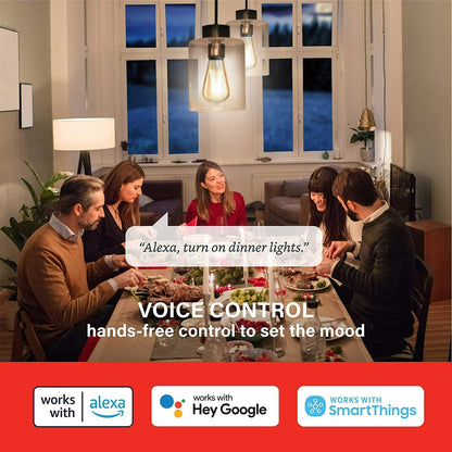 Sengled Smart Light Bulbs, Retro WiFi Light Bulbs, Vintage Filament Led light Bulbs, Smart Edison Bulbs That Work with Alexa & Google, ST19 Led Bulb 60 Watt Equivalent, 2000K E26 No Hub Required,4Pack
