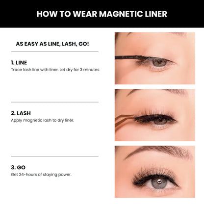 MoxieLash Magnetic Eyeliner for Eyelashes - Premium Magnetic Liner for Eyelashes - Secure Hold & Easy to Use - Lash Liner & Smudge Proof - Cruelty & Paraben Free - Natural Look