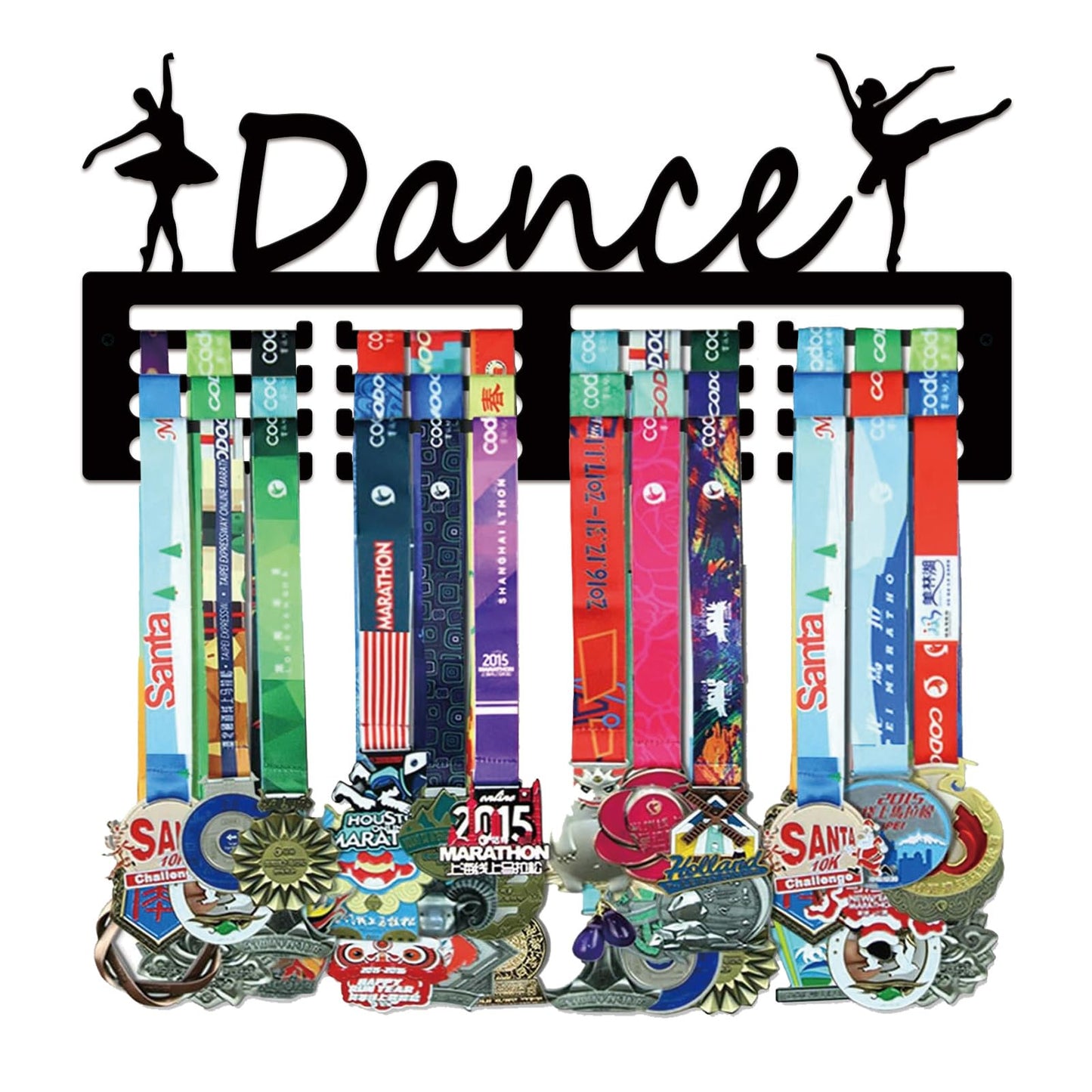 Resama Medal Holder Dance Dancer Medal Holder Display Hanger Rack Frame Shelf-Medal Hanger Awards Ribbon Dance Soccer,Gymnastics,Holder Display Rack for 60 Medals