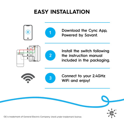 GE CYNC Smart Dimmer Light Switch & Motion Sensor, No Neutral Wire Required, Bluetooth and WiFi 3-Wire Switch, Works with Amazon Alexa and Google Home, White (1 Pack)