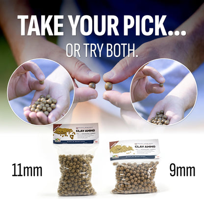 SimpleShot Clay Slingshot Ammo (500pcs), All-Natural Non-Toxic Biodegradable Magnetic Performance Clay Slingshot Ammo (9mm (3/8 inch))