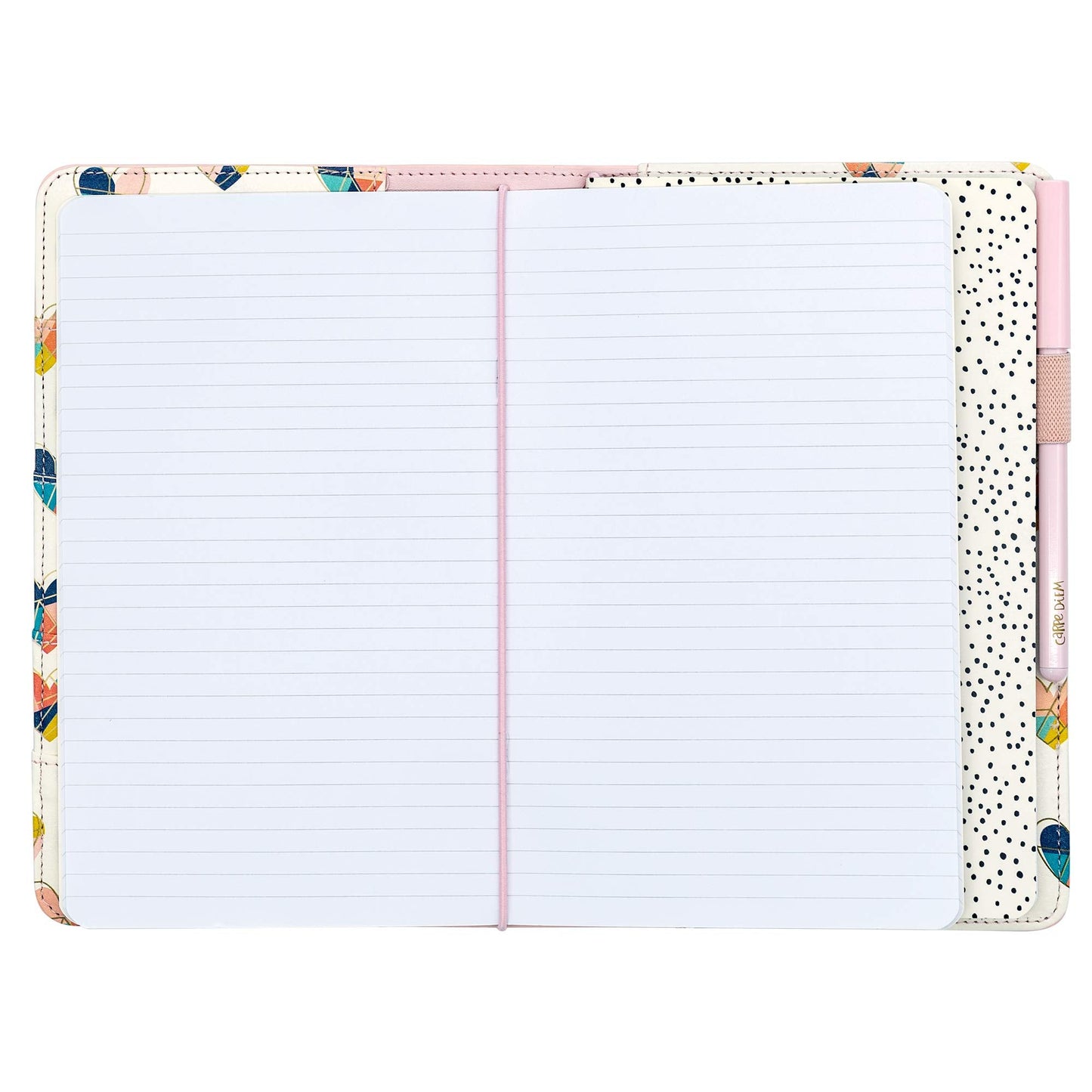 Pukka Pad, Carpe Diem Refillable Traveler’s Notebook Cover – Faux Leather Portfolio with Blank and Lined Notepads – Includes 6 Pockets, Pen Loop, and Elastic Closure – 8.5 x 5.5 Inches, Ballerina Pink