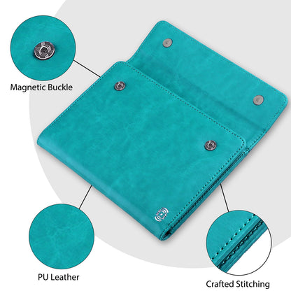 WALNEW RFID Passport Holder Travel Organizer, Fits International Driving Permit (IDP), PU Leather Document Holder for One Passport, Stylish Travel Accessory, Blue