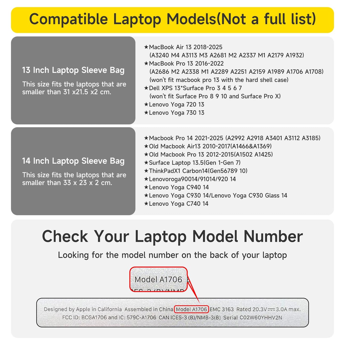 Slim PU Leather 13 13.6 Inch Laptop Sleeve Protective Case with Mouse Pad for MacBook Air/Pro 13 M4/M3/M2/M1 HP Lenovo Dell Asus Samsung Briefcase Carrying Laptop Bag (Black&Gray, 13 inch)
