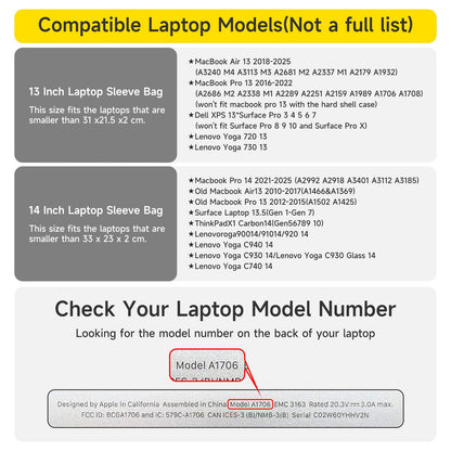 Slim PU Leather 13 13.6 Inch Laptop Sleeve Protective Case with Mouse Pad for MacBook Air/Pro 13 M4/M3/M2/M1 HP Lenovo Dell Asus Samsung Briefcase Carrying Laptop Bag (Black&Gray, 13 inch)