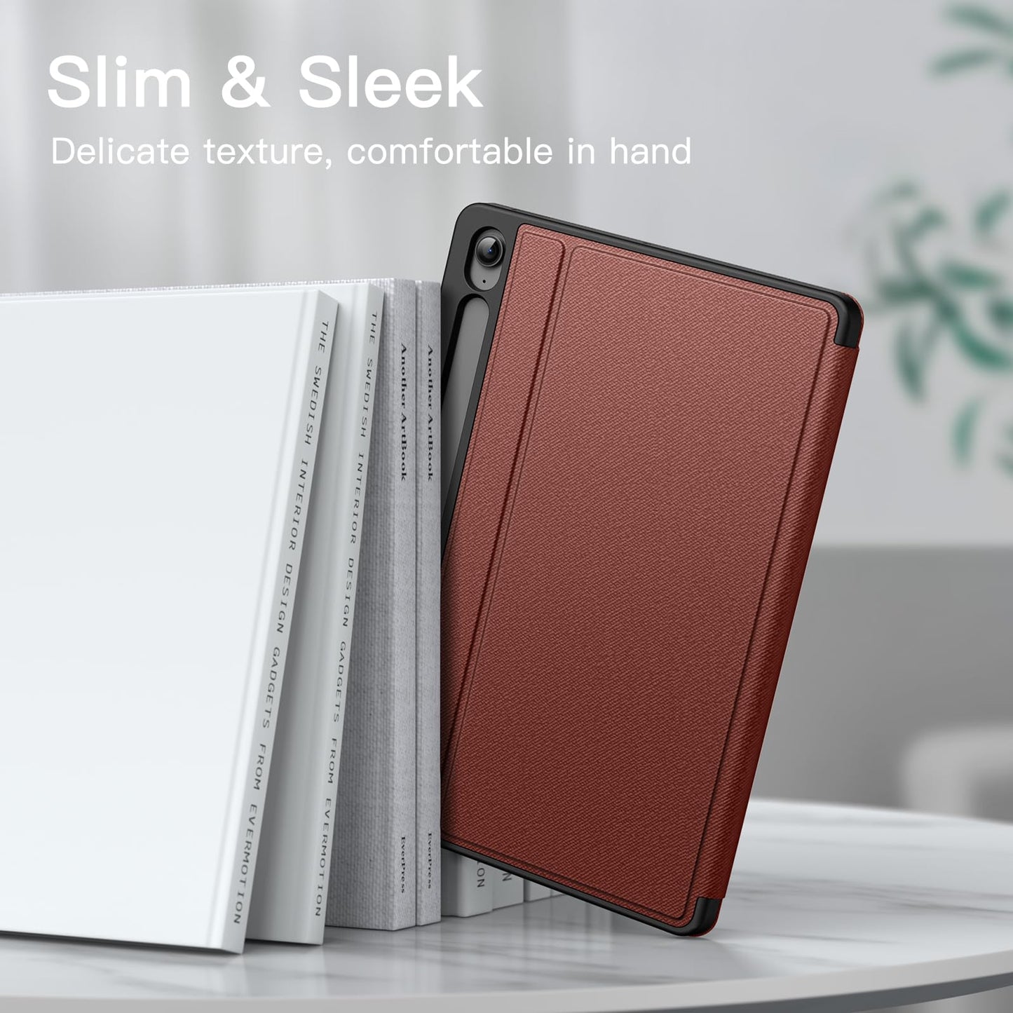 JETech Case for Samsung Galaxy Tab S10 Lite / S10 FE / S9 FE 10.9-Inch with S Pen Holder, Slim Folio Stand Protective Tablet Cover, Multi-Angle Viewing (Wine)
