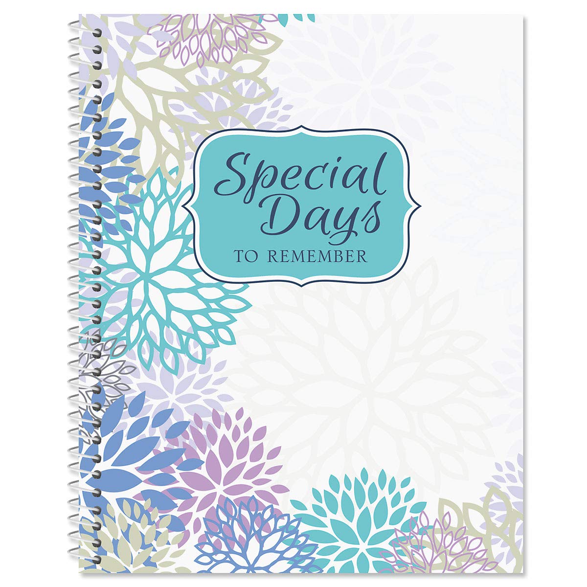 Current Cool Floral Greeting Card Organizer Book with 14 Pockets - Birthday & Anniversary Reminder Book - Softcover 8" x 10" Spiral-Bound, 6 Address Pages, 2 Gift Information Pages