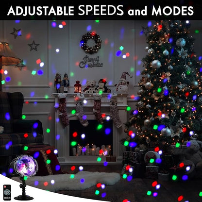 Christmas Snowfall Projector Lights, Multi Colors Holiday Lights with Remote Control, White Snow, Indoor Outdoor for Halloween Xmas Party Wedding Garden Landscape Decoration(Snow Spots)