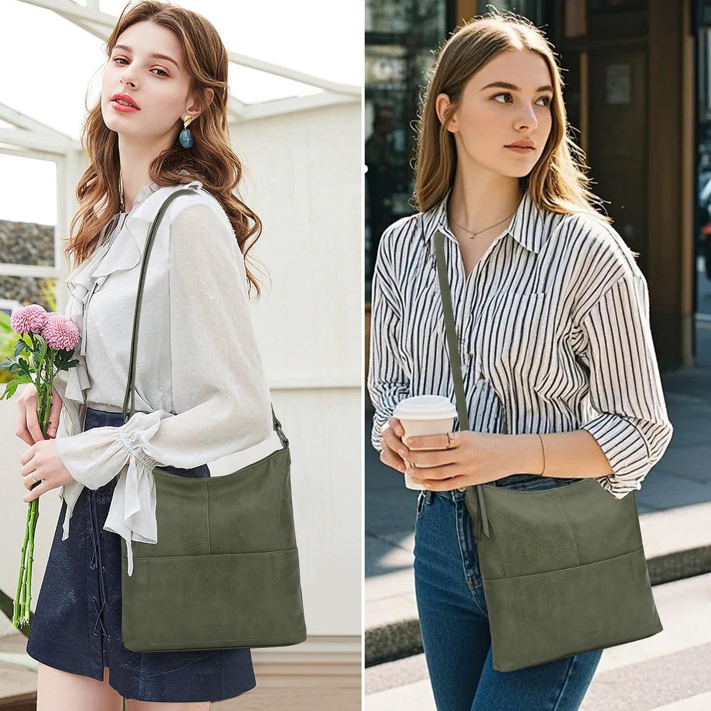 TANTOMI Crossbody Bags Handbags for Women Vegan Leather Purse and Shoulder Bag with Adjustable Shoulder Strap