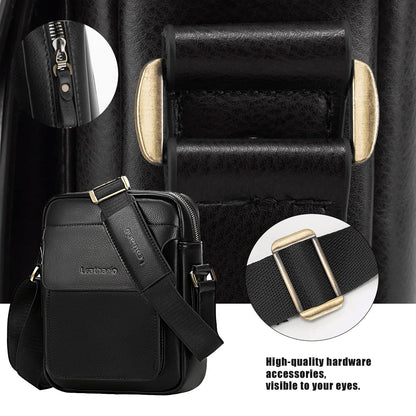 Leathario Crossbody Bag For Men Vegan Leather Shoulder Messenger Purse Sling Satchel Bag For Work Business Travel