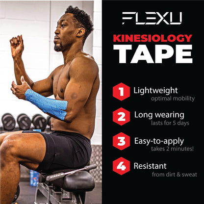 FlexU Kinesiology Tape Bulk Pack Continuous Blue