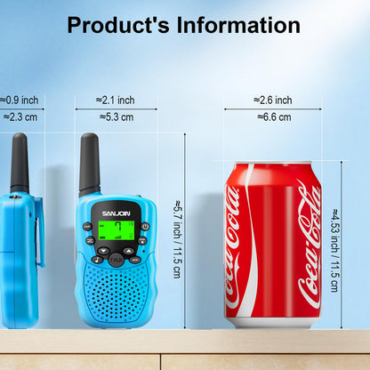 Walkie Talkies for Kids Toys for Boys Girls 4-6, 3 Miles Range Walkie Talkie to Camping, Outdoor 4 Year Old Girl Birthday Gifts for 3 4 5 6 7 Year Old Boy Girl Gifts Age 6-8 (Blue&Pink&Yellow)
