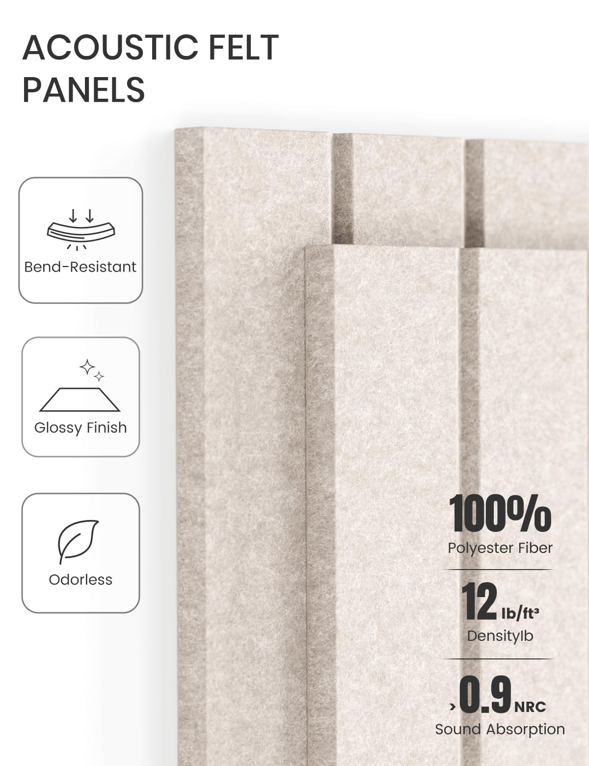 Fluxynara Large Felt Bulletin Board 48" x 36" Cork Board Alternative-12 Pack with 70 Safe Removable Adhesive Tabs, Cork Boards for Walls Cork Board for Home Office Classroom Pin Board (Oatmeal)