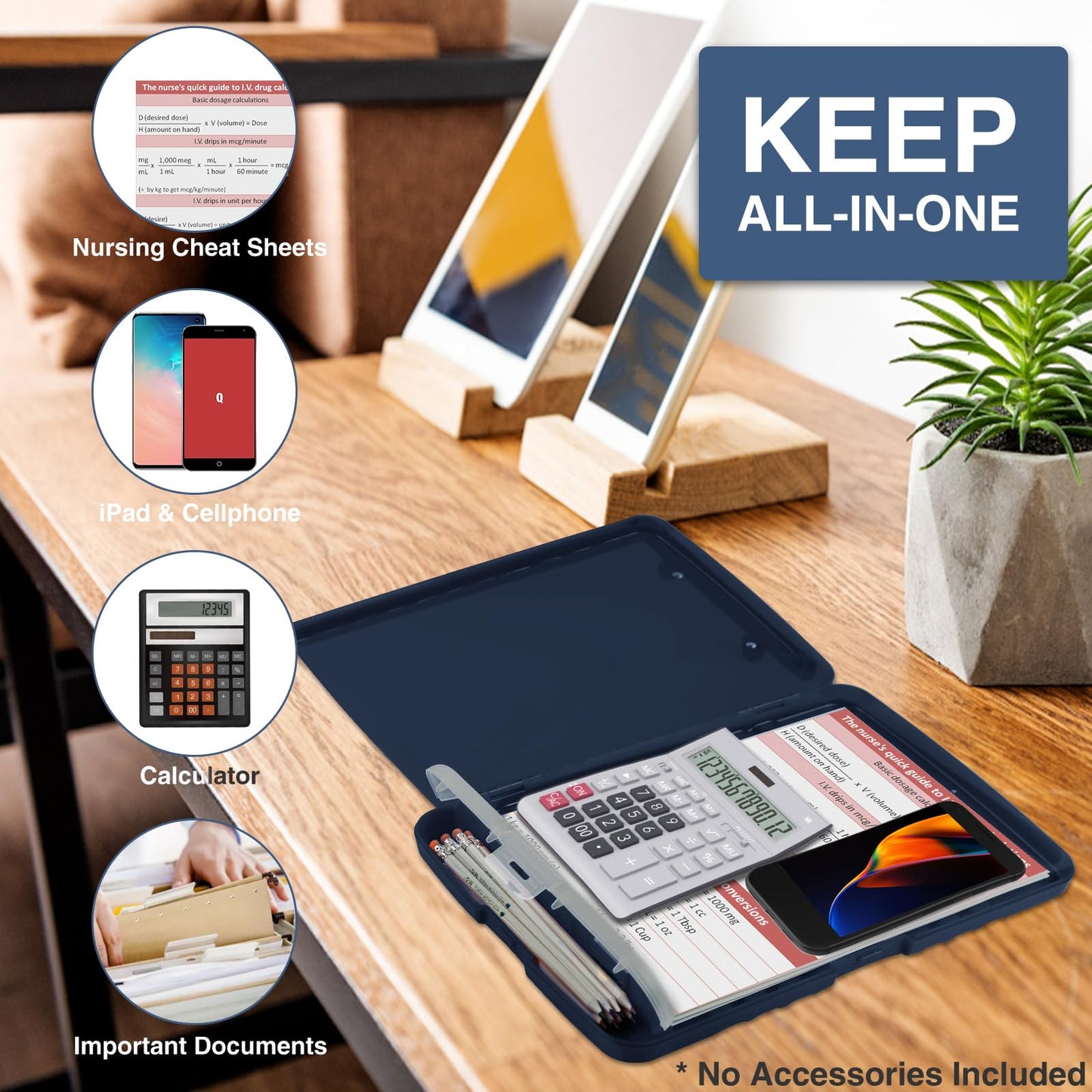 Sooez Clipboard with Storage, Clip Board 8.5 x 11 with Pen Holder, Plastic Organization Case Box for Letter Legal A4 Size Paper, Low Profile Clip, Nurses Teachers Must Haves, School & Office Supplies