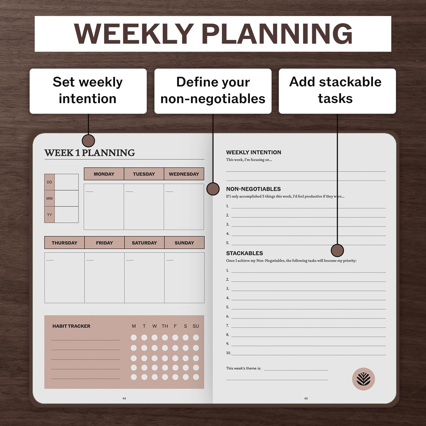 Sprouht Undated Daily Planner | 90 Day Daily & Weekly Productivity Journal with Hourly Schedule, To Do List, Goal Tracker & Habit Tracker | ADHD Planner for Men & Women | Hardcover Agenda