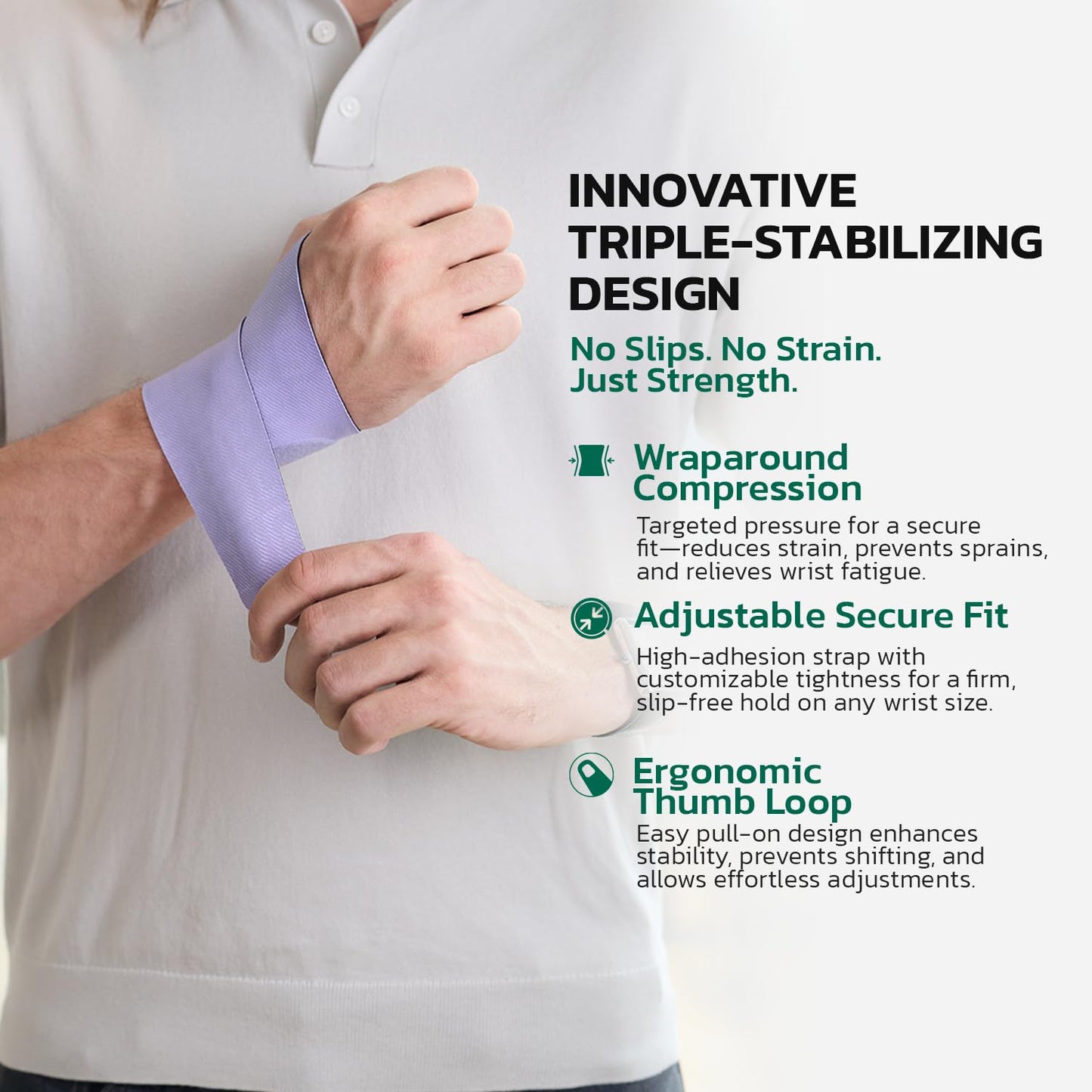 Adjustable Wrist Brace for Pain Relief, Carpal Tunnel & Tendonitis Support – Ergonomic Compression, Breathable & Anti-Slip Design, Fits Left & Right Hand, Ideal for Sports, Gaming & Office Use 2pcs
