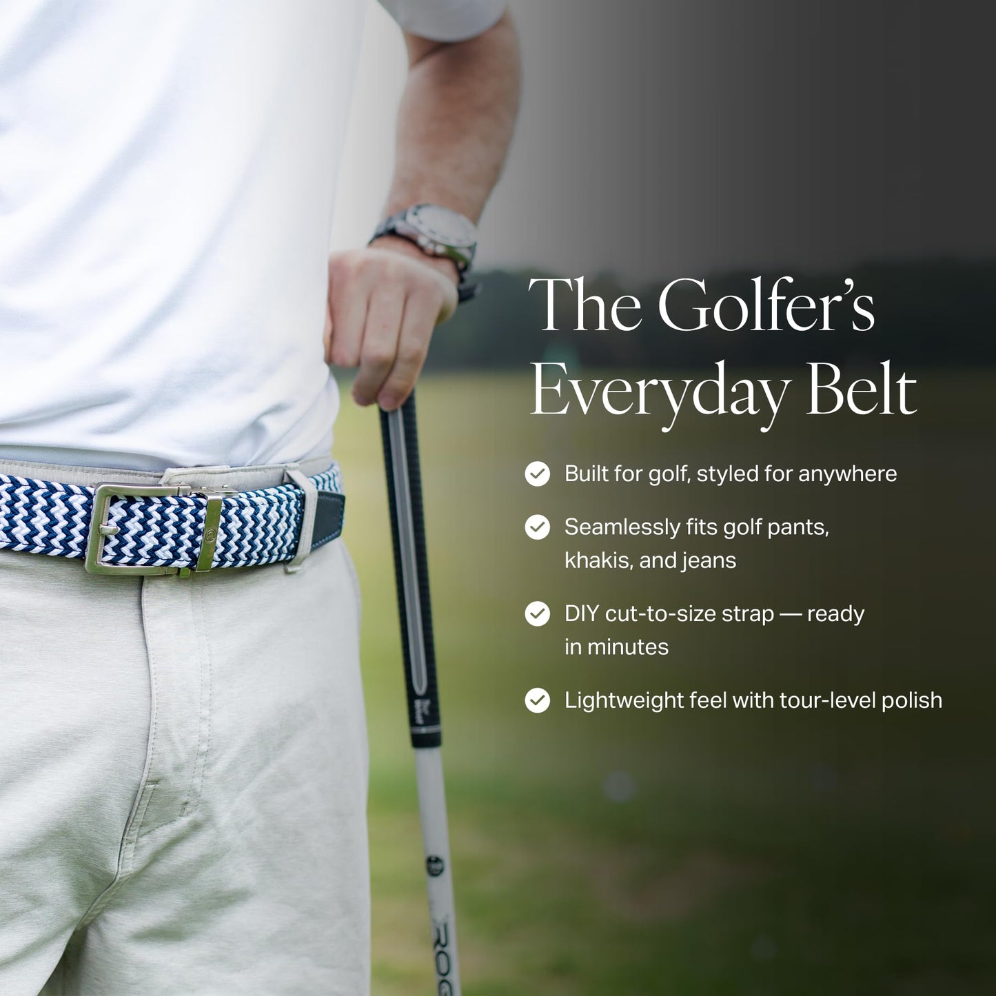 Nexbelt Men's Braided Ratchet Golf Belt – Adjustable, Stretch Fit – For Casual Wear & Golfing (Fits up to 50") - Liberty