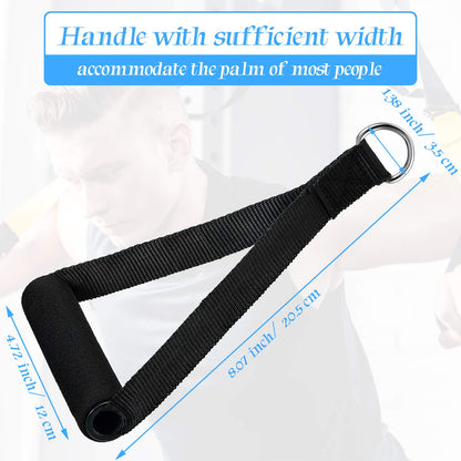 Sumind 8 Pcs Gym Exercise Handles Replacement Cable Machine Attachments for Home Gym Equipment Pulley System Resistance Bands, Strength Trainer, Heavy Duty Workout Handles