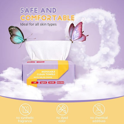 300 Count Disposable Face Towels Ultra Soft Hand Washcloth Lint-Free Dry Wipes