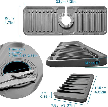 Daily Treasures 2Pack 13"x4.7" Silicone Faucet Splash Guard & Soap Dish