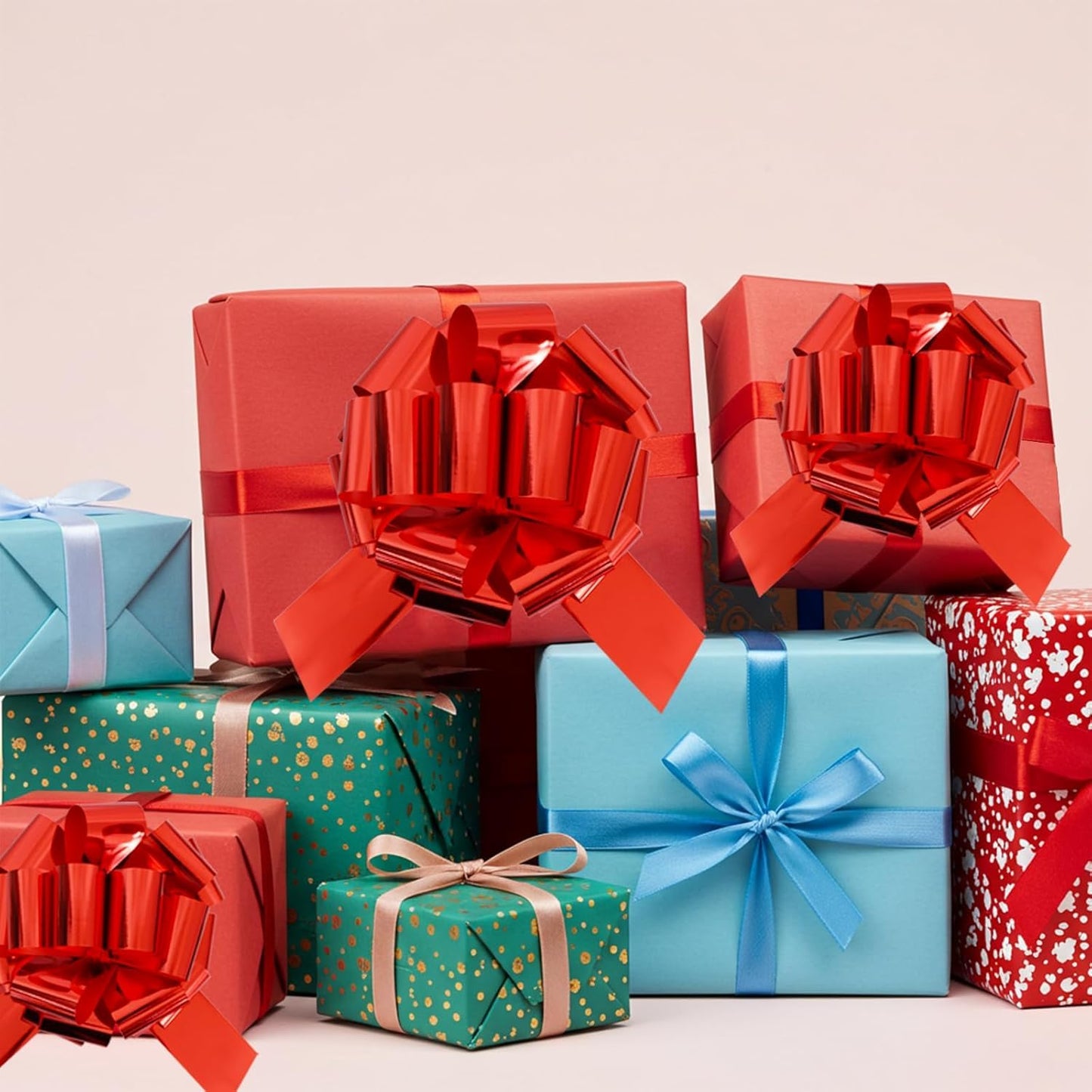 TONIFUL 12 Inch Red Large Pull Bow Giant Big Valentine Bow for Gift Wrapping, Car, Bikes, Big Toys, Applicants, Front Door Decor, Large Gift Wrap, Christmas Tree & Outdoor Decoration