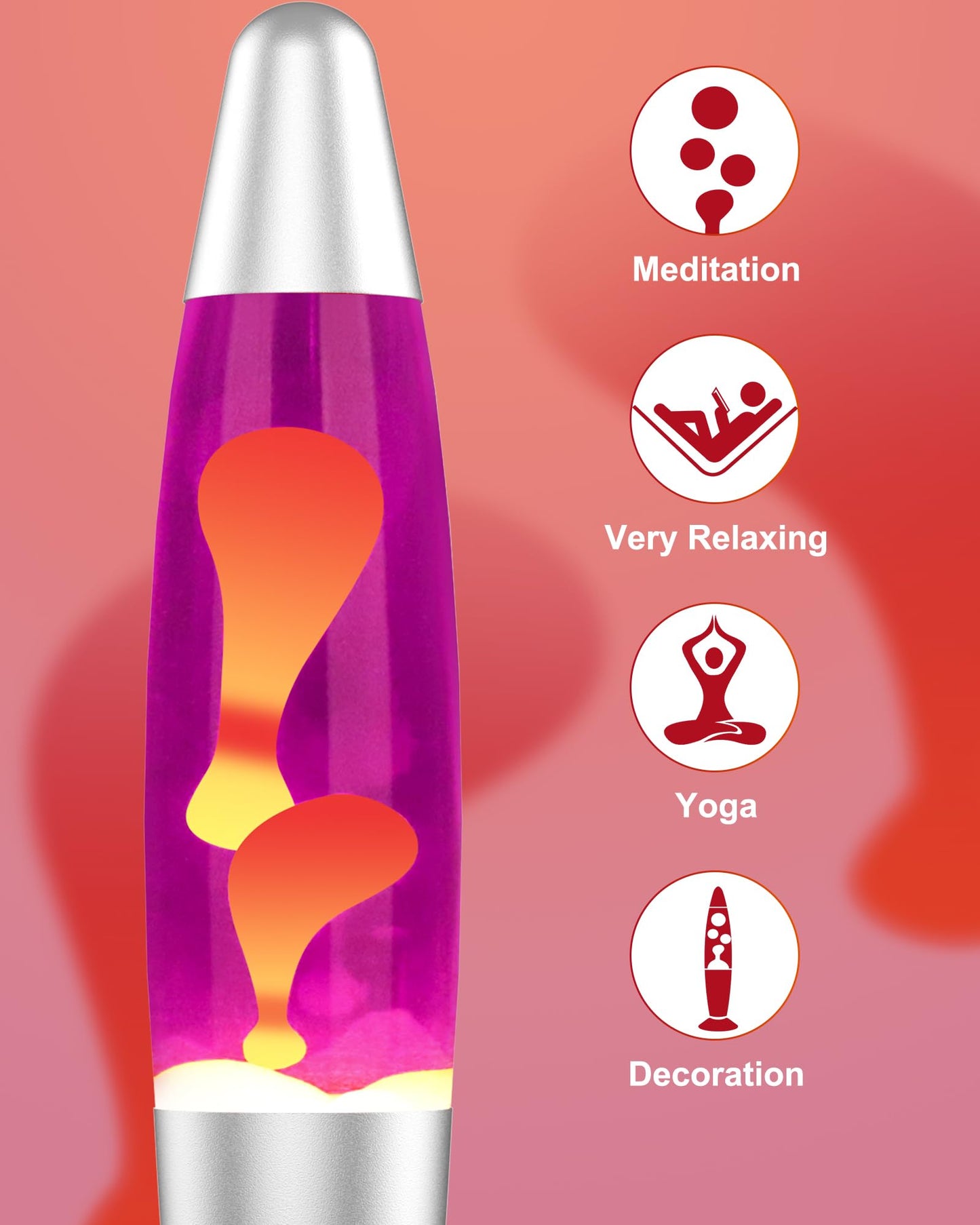 Eadaiylon Pink LED Motion Lamp for Adults and Kids, Liquid Motion Lamps with Yellow Wax Flows, Nigh Light Lamp Home Office Room Decor Great Gift for Women and Girls