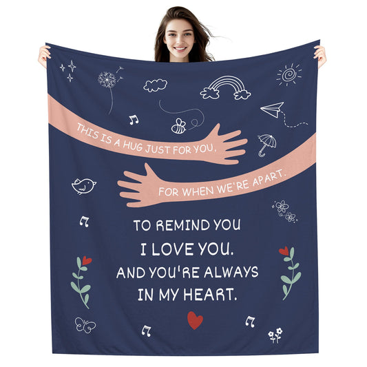 AprOcean This is a Hug just for You for When We're Apart to Remind You I Love You and You're Always in My Heart Blanket for Women Men Mom Dad Sister Birthday Reminder Throw Blanket Present(a)