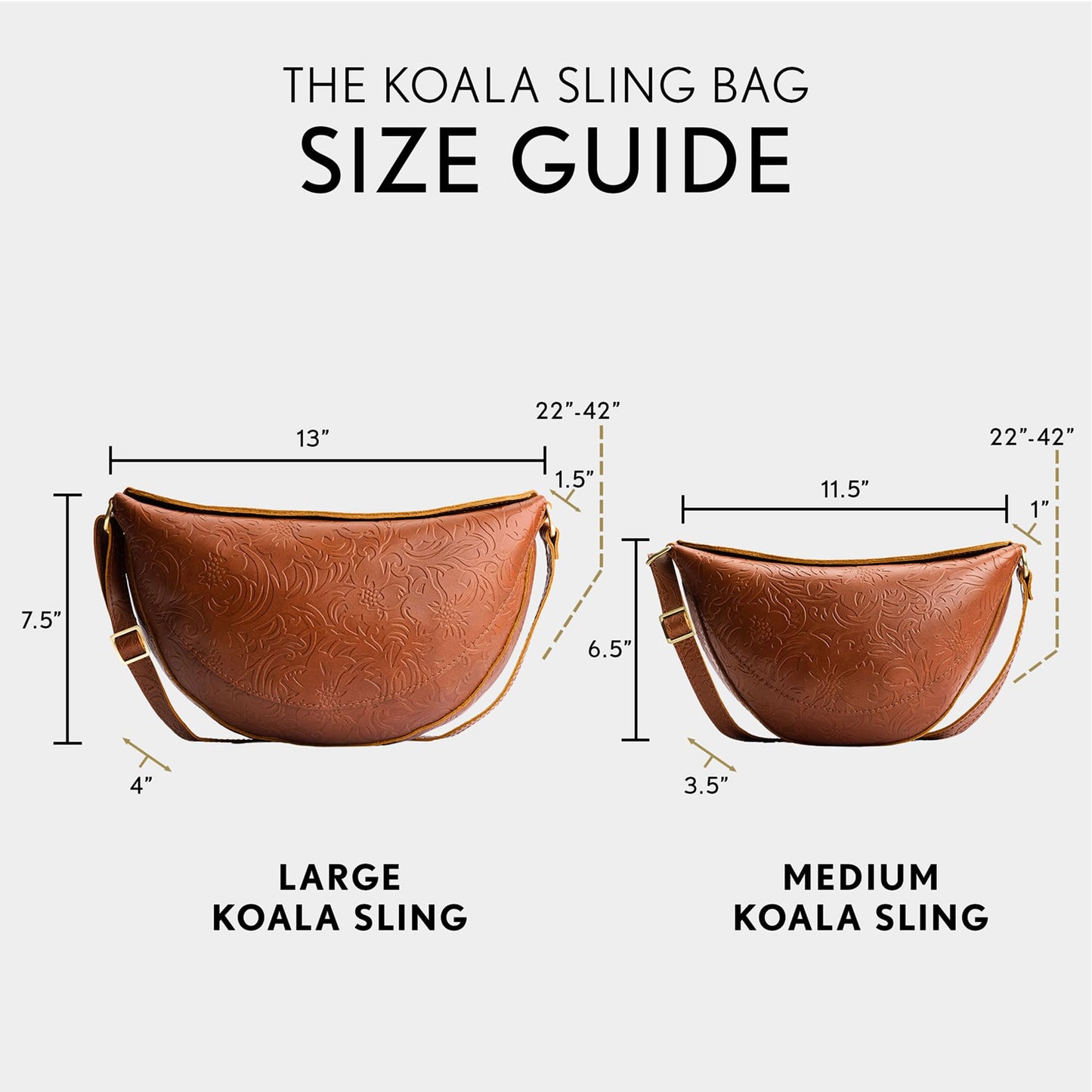 Portland Leather Goods Koala Sling Bag – Leather Sling with Top Magnetic Closure, Interior Pocket & Adjustable Strap – Handmade from the Finest Full-Grain Hides – Medium, Meadow
