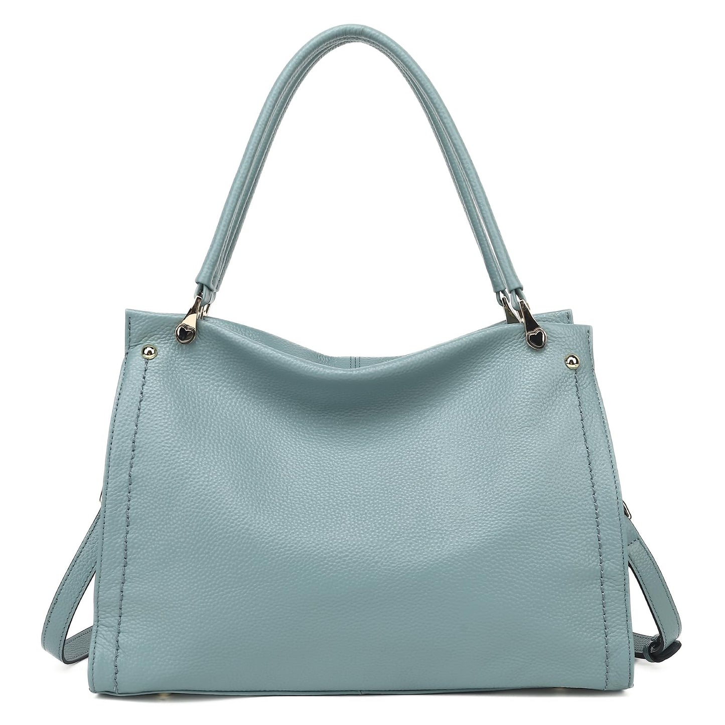 KOGTLA Medium Genuine Leather Tote Handbags for Women, Ladies Soft Satchel Shoulder Purses, Two-Handle Hobo Bags