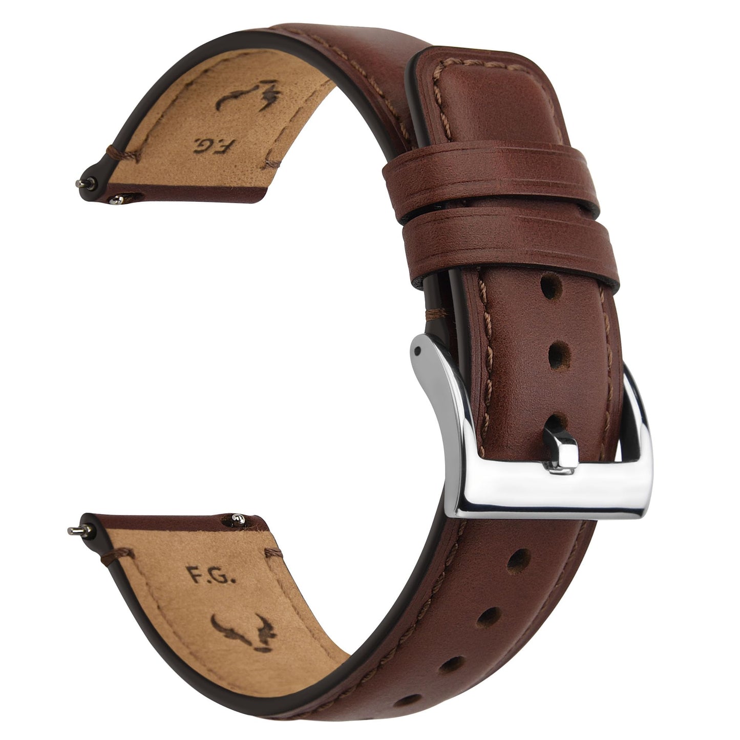 Fullmosa Watch Bands,18mm 19mm 20mm 22mm 24mm Quick Release Leather Watch Band Strap - Burnished Leather Watch Band Vintage Wristband