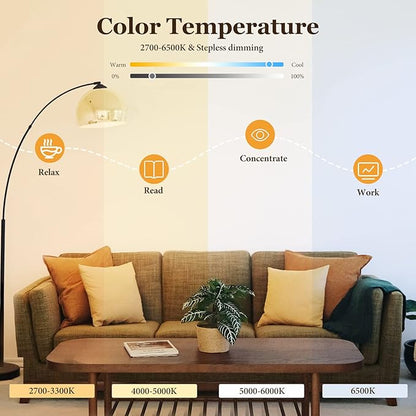 Smart Light Bulbs 4Pack, WiFi & Bluetooth 5.0, App Control, Color Changing LED Bulb, A19 E26 800LM Dimmable RGB Lights, 2700~6500K, Smart Home Lighting Works with Alexa Google Assistant