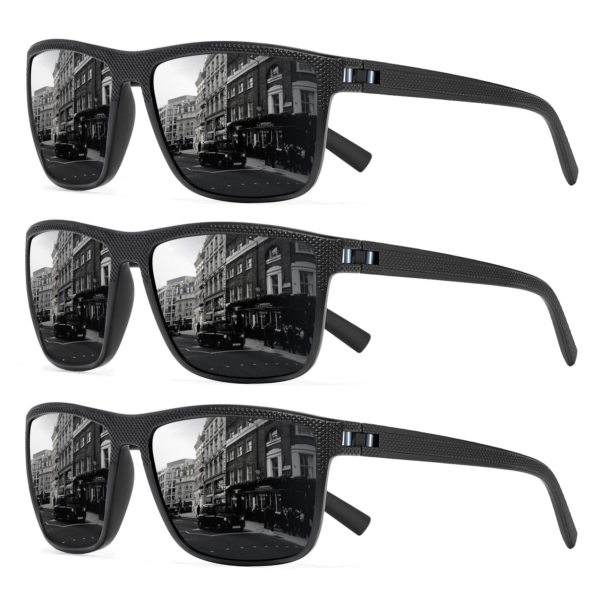 Square Polarized Sunglasses for Men and Women Lightweight Frame Sun Glasses with UV Protection