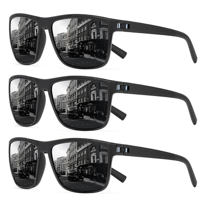 Square Polarized Sunglasses for Men and Women Lightweight Frame Sun Glasses with UV Protection