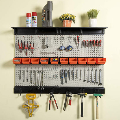Ultrawall Pegboard Wall Organizer, 48 X 36 inch Garage Storage Pegboard with Hooks Storage Bins Tool Board Panel Tool Organizer, 72pcs
