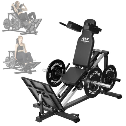 Mikolo Leg Press Hack Squat Machine, 30-Degree Compact Leg Press Machine for Home Gym, Hack Squat Machine with Removable Shoulder Pad, Lower Body Workout Equipment ( Combo Machine)