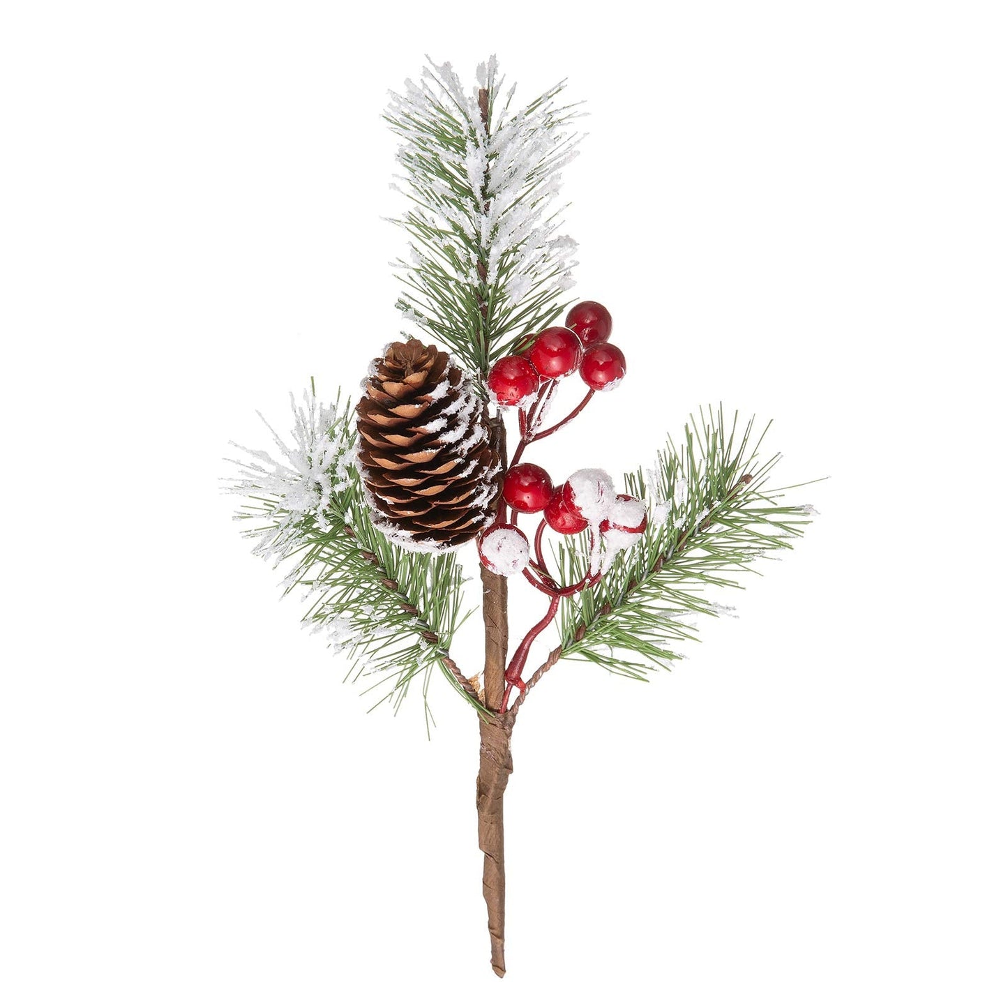 Crafare12-16 Inch Large Artificial Christmas Tree Picks 12 Styles Assorted Holly Picks Stems with Pinecones Leaves for Xmas Tree Filler Floral Arrangement Winter Holiday Season Décor