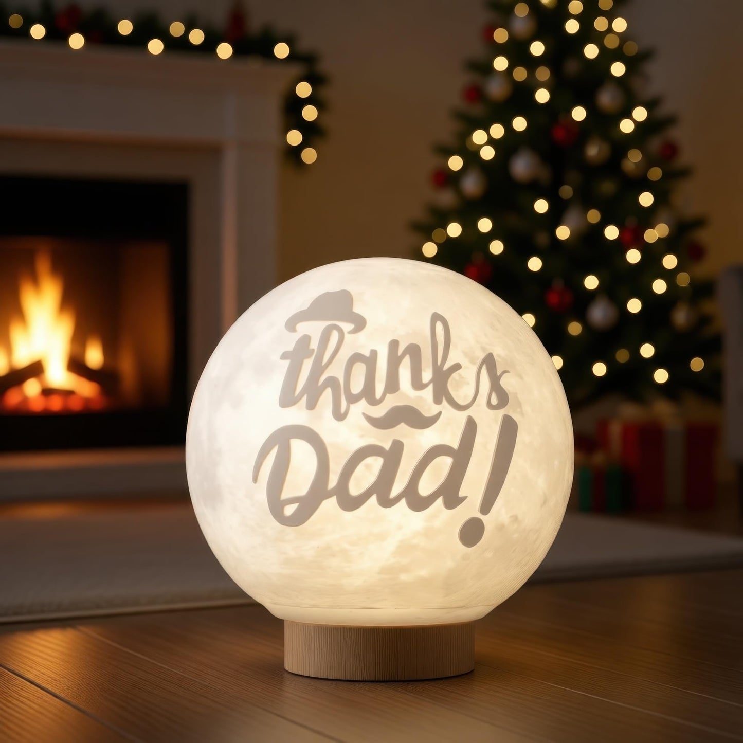 Funnytree Fathers Day Dad Birthday Gift Moon Lamp Night Light - Home Nursery Room Bedroom Office Desk Decor, Gifts for Men Husband Dad